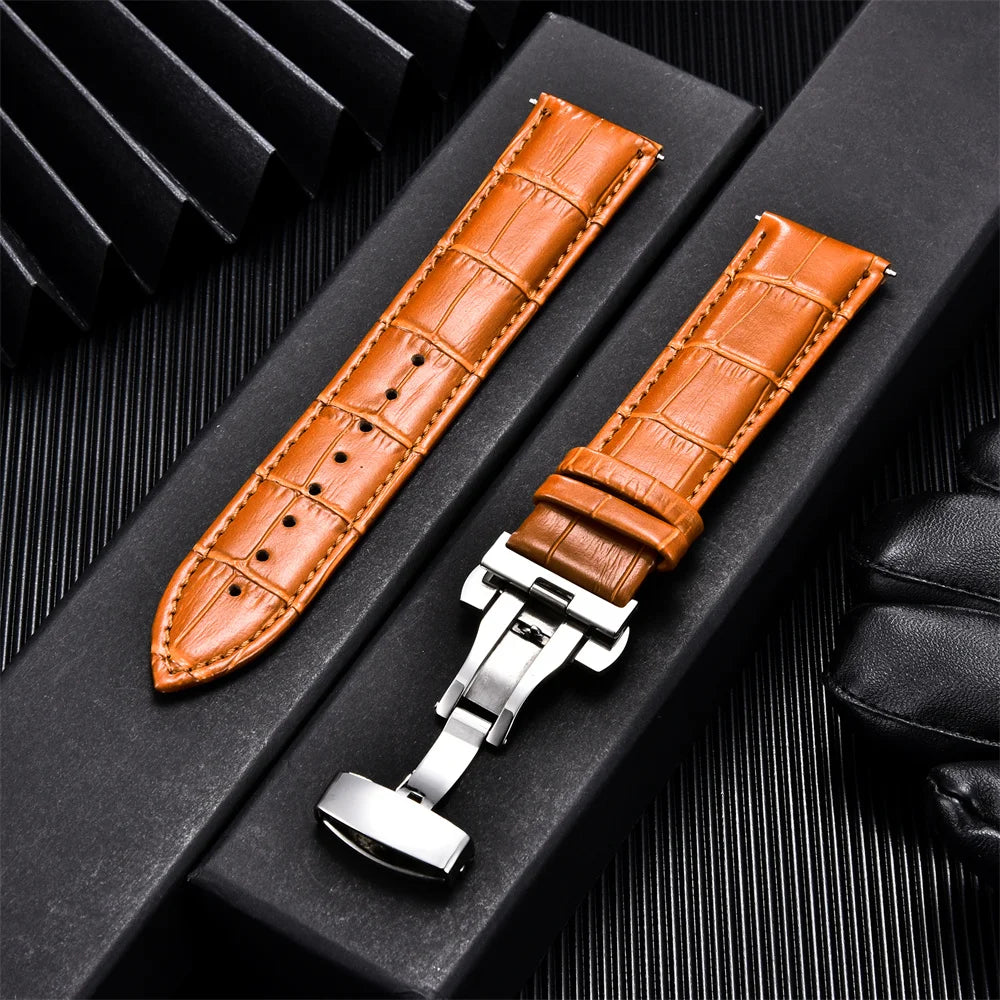 Calfskin Leather Watch Band