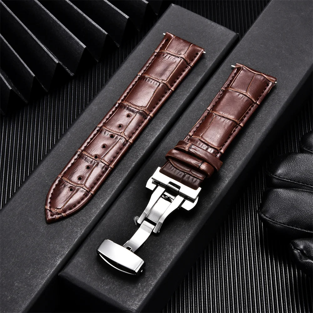 Calfskin Leather Watch Band
