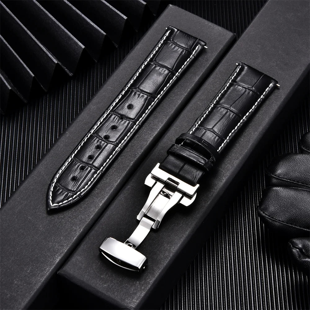 Calfskin Leather Watch Band